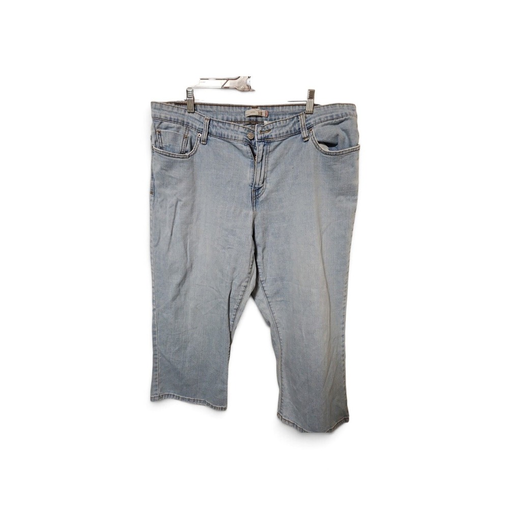 Levis 515 Capri Jeans Womens Light Wash Denim Cropped Pants Blue Stretch 0530